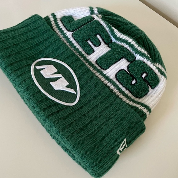 New Era NFL 2024 New York Jets Fleece Lined Cuffed Knit Green Hat Men’s M/L - Picture 5 of 9